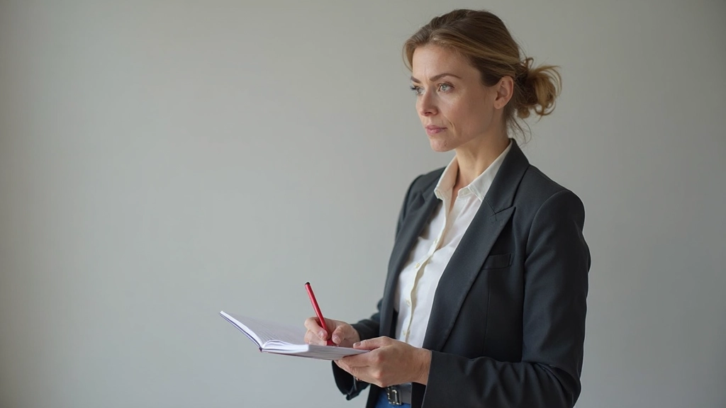 Onderzoeker in een studio die aandachtig luistert en notities maakt